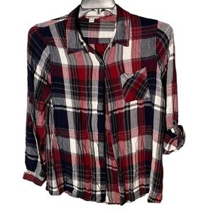 Cato Women’s Plaid Flannel Button Down Shirt